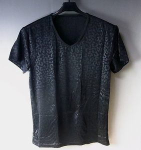 3◆新品/定価:9,180円!!◆HOM/オム◆Vネック 半袖Tシャツ◆L◆40-1101 019/ブラック(黒)◆ゆうメール対応◆