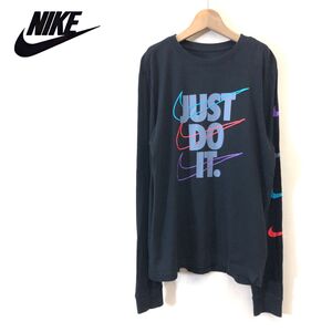 1K2702-F◆ NIKE ナイキ 長袖Tシャツ カットソー プリント トップス ◆ sizeS コットン100 ブラック 古着 メンズ 秋冬