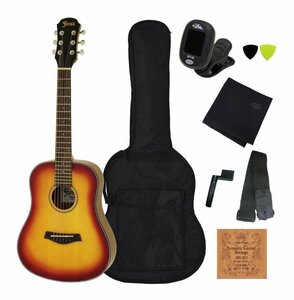 即決◆新品◆送料無料Fiesta by Aria FST-MINI CS/アコギ定番8点セット (Cherry Sunburst)ミニサイズアコースティックギター マットフィニ