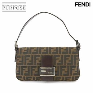 未使用 展示品 フェンディ FENDI ズッカ柄 マンマバゲット ショルダー バッグ キャンバス レザー ブラウン 26424 シルバー 金具 90237598