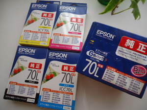 EPSON エプソン70L 純正 増量 インクカートリッジ★IC6CL70L 6色パック/ICBK70L/ICC70L/ICM70L/ICY70L☆新品合計5箱セット　訳あり