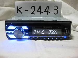 K-2443　Carrozzeria　カロッツェリア　DEH-480　MP3　フロント USB AUX　1Dサイズ　CDデッキ　故障品