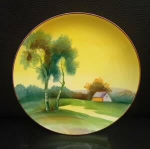 #Y12883【Noritake/オールドノリタケ/田園風景/飾り皿/保管品】ノリタケ HAND PAINTED MADE IN JAPAN 中古品 現状渡し