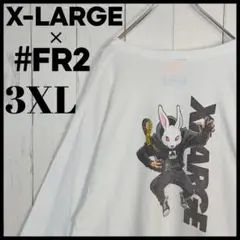 【人気デザイン】 #FR2 × X-LARGE バックプリント 長袖Tシャツ