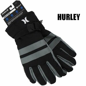 新品未使用 S-Mサイズ ハーレー 男性用 スノボー グローブ HURLEY BLOCK PARTY SNOW GLOVE BLACK/GREY MENS スノーグローブ スノーボード