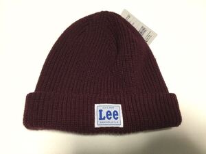 リー　Lee ニット帽　■ニットキャップ■ビーニー■ワインレッド■長期保管・デッドストック・未着用品★タグ付き■帽子屋栗原