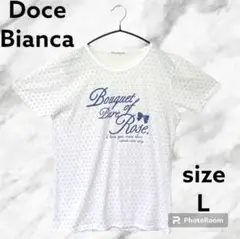 Doce Bianca ドット プリント 半袖 Tシャツ 白 L トップス