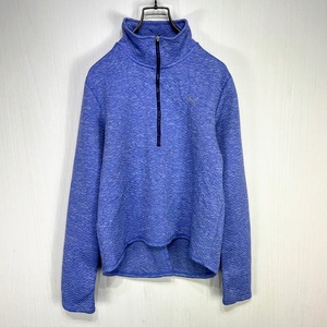 PUMA WARM CELL ハーフジップ トップス Mサイズ パープル プーマ 古着 ワンポイント