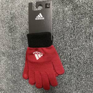 新品 adidas 手袋 L メンズ ニットグローブ Knit Gloves IXG59 GV6539グローブ 赤 アディダス 送料無料　送料込