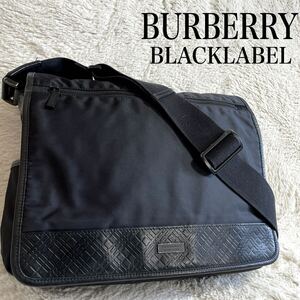 美品 バーバリーブラックレーベル ショルダーバッグ メッセンジャーバッグ レザー BURBERRY BLACK LABEL 大容量 ビジネスバッグ