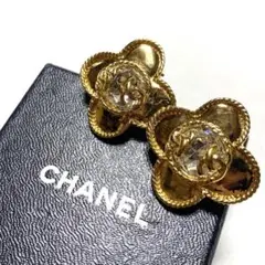 CHANEL vintage ココマークフラワーモチーフイヤリング　クローバー