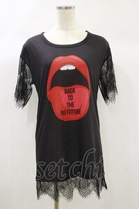 HELL CAT PUNKS / レーススリーブTシャツワンピース Ｆ 黒 H-24-10-01-040-PU-OP-KB-ZT056