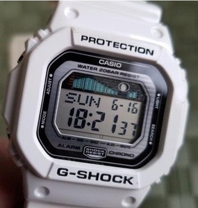 #お見逃しなく！送料無料 中古 カシオ CASIO G-SHOCK ジーショック GLX-5600-7JF ホワイト G-LIDE タイドグラフ 取扱説明書&元箱付き 是非!