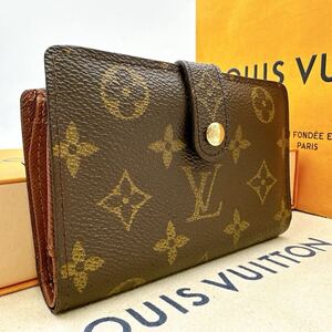 3713【ほぼ極美品】LOUIS VUITTON ルイヴィトン モノグラム ポルトモネ ビエ ヴィエノワ がま口 二つ折り財布 ウォレット M61663/CA0091