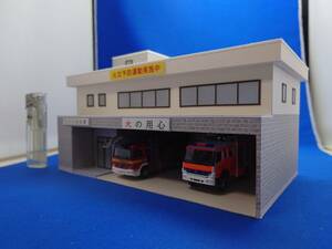 ◎オリジナル公共建築模型02◎スケール1/87 HOゲージ　ジオラマ　雑貨　インテリア　鉄道模型　消防署 