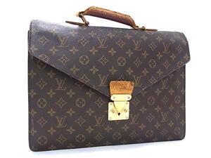 1円 LOUIS VUITTON ルイヴィトン M53331 モノグラム セルヴィエット コンセイエ ビジネスバッグ ブリーフケース ブラウン系 FE6684