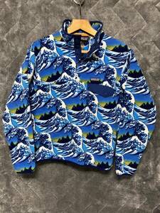 海外限定 パタゴニア 葛飾 北斎 波 柄 シンチラ スナップT 25580 SP16 HOKUSAI Blue Ocean WAVE Graphics patagonia SYNCHILLA SNAP-T US-S