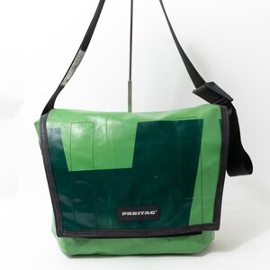 【1円スタート】FREITAG フライターグ メッセンジャーバッグ ショルダーバッグ 斜めがけ グリーン 緑 PVC トラックタープ リサイクル材料