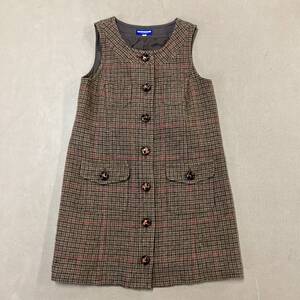 ★ BURBERRY BLUE LABEL バーバリーブルーレーベル ワンピース チェック柄 ノースリーブ 袖なし 三陽商会 ブラウン 38 レディース 0.44kg