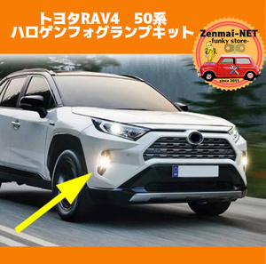 A055　　トヨタRAV4　50系　フロントバンパーフォグランプキット　ハロゲンライト　フォグライトキット　ハーネス・スイッチ付属