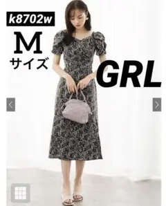 【GRL】 花柄カシュクールサイドスリットワンピース Mサイズ k8702w