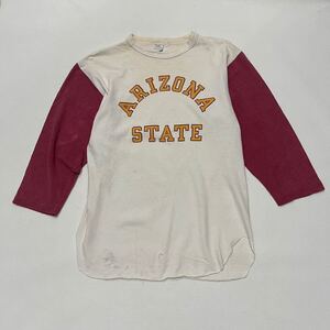 k479 80s ビンテージ アメリカ 製 トリコタグ champion ベースボール シャツ Tシャツ カレッジ ロゴ L チャンピオン vintage USA ARIZONA