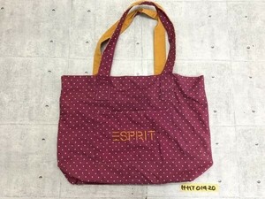 SPRIT スピリット ドット 水玉柄 ロゴ入り トートバッグ かばん 小豆色