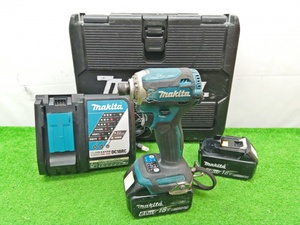 訳あり 中古品 makita マキタ 18V 充電式 インパクトドライバ 6.0Ahバッテリ×2付 青 TD171DRGX