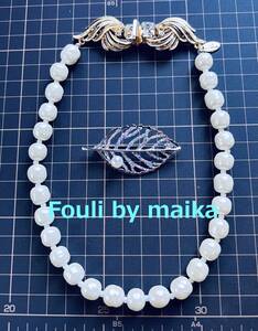 40 Fouli by maika★パール系ネックレス＆ブローチ★送料180円