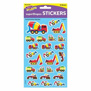 TREND トレンド Stickers Large Construction Vehicles ごほうびシール 乗り物 ラージサイズ ごほうび ２００枚パック [T46304]