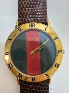 ○GUCCI グッチ 3000.2.M 腕時計 電池交済 QZ シェリーライン（NK1-44）