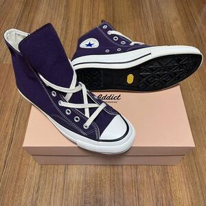 オリジナルカラー 【新品 紫 US9.5 28cm Addict CHUCK TAYLOR CANVAS HI】 converse アディクト チャックテイラー パープル all star one