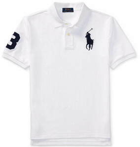 【新品】ラルフローレン POLO RALPH LAUREN ■ 鹿の子ポロシャツ ■ レディース M~L / US Boys L ■ ビッグポニー ホワイト 白 正規品