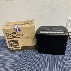 W106-CH15-194 OHM 電動クロスカットシュレッダー SHR-203S ペーパーシュレッダー 外箱付 動作確認済み