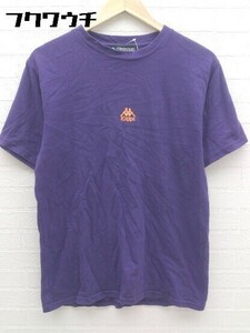 ◇ Kappa カッパ ロゴ 刺繍 半袖 Tシャツ カットソー サイズM パープル オレンジ メンズ