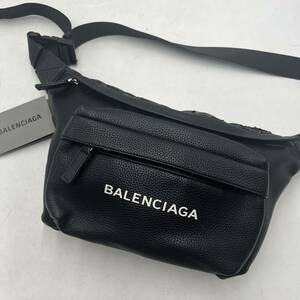 1円 バレンシアガ BALENCIAGA ボディバッグ ウエストポーチ ショルダーバッグ エブリデイブラック 黒 レザー メンズ レディース