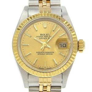 【本物保証】 新品同様 ロレックス ROLEX デイトジャスト コンビ 69173 R番(1987年～1988年頃) シャンパンゴールド文字盤 SS/K18YG 自動巻