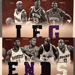 激レア 筋肉レジェンド7人 Booklet 12 Panini Preferred O’Neal Ewing Webber Johnson Malone Mutombo Mourning NBA 実使用 ユニフォーム