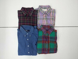 19．4点セット RALPH LAUREN ラルフローレン DENIM＆SUPPLY 半袖×１ 長袖 半袖コットンシャツ シャツ ボタンダウン入り メンズL相当y707