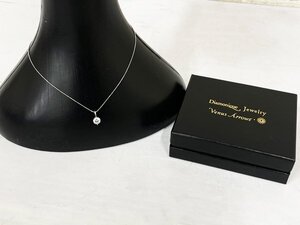 Diamonique Jewelry●ダイヤモニークジュエリー ネックレス キュービックジルコニア ビーナスアロー ホワイトゴールド 18K /1円スタート/AY