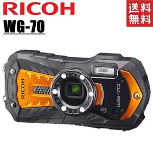 リコー RICOH WG-70 オレンジ 防水 耐衝撃 防塵 耐寒 アウトドアカメラ コンパクトデジタルカメラ コンデジ カメラ 中古