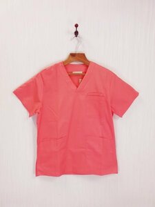 LU0315 ○送料無料 古着 レディース ナース服 Sサイズ ピンク ナースジャケット Vネック 介護服 作業用 病院服 ナースウェア 半袖 看護