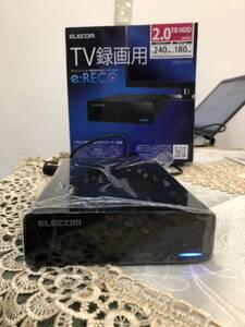 【1円スタート】【美品】ELECOM エレコム　e：RECO　テレビ・レコーダー録画用外付けHDD TV向け ハードディスク 2.0TB USB 3.0対応