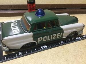 ベンツ POLIZEI CAR この車は玩具店在庫品です。全長20.5cm 1960年代