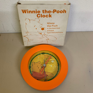 動作確認済み くまのプーさん 置時計 掛け時計 直径17.5cm Winnie the Pooh Clock【1075