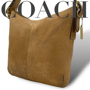 COACH オールドコーチ　ショルダーバッグ　オールレザー　ブラウン　肩掛け