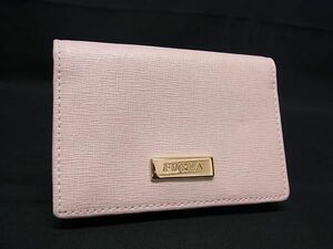 ■美品■ FURLA フルラ レザー カードケース カード入れ 名刺入れ レディース ピンク系 DF4075