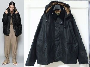 20AW BARBOUR バブアー 6 ROKU ロク 別注 HOODED TRANSPORT JACKET オイルド ワックス トランスポート ジャケット 42 黒