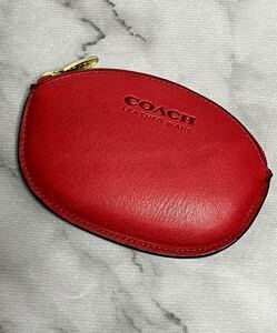 美品　レア　COACH オールドコーチ　赤色　レッド　グラブタンレザー　コインケース　メンズ　レディース