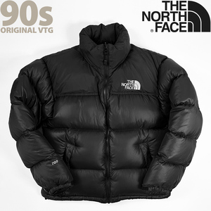 極上◎美品 90s オリジナル ヌプシ THE NORTH FACE ブラック M 黒 NUPTSEノースフェイス ダウン ジャケット USA 規格 ビンテージ //supreme